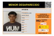 Ayoub, el menor de 15 años de edad desaparecido en Instinción.