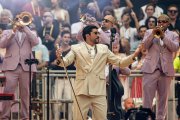 Foto de archivo de Bad Bunny durante un concierto, en el Riyadh Air Metropolitano.