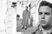 Francisco Iglesias en sus años de juventud, paseando por la calle Javier Sanz, a la altura del instituto, envuelto en el abrigo con el cruzó la adolescencia.