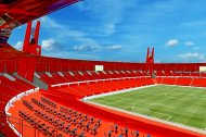 Recreación del Estadio Mediterráneo tras la Fase 2 que el Almería ejecutará este verano.