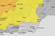 Mapa alertas para la provincia de Almería.