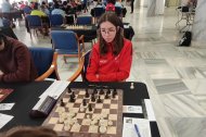 La ajedrecista almeriense Sandra Hernández en plena jugada en el Campeonato de España de Roquetas de Mar.