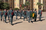 Actos de la celebración de la Virgen del Pilar en Almería. La Guardia Civil rinde homenaje a sus caídos.