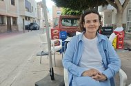 Isabel Belmonte, este miércoles en el barrio almeriense de Cabo de Gata, donde se ha trasladado tras el trasplante.