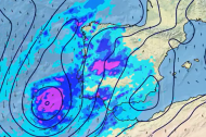 Mapa de la Agencia Estatal de Meteorología con la lluvia que llegará esta semana.