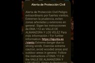 El mensaje de Es-Alert que han recibido los vecinos del Almanzora y de Los Vélez.