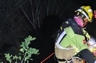 Intervención de los servicios de emergencias en el rescate.