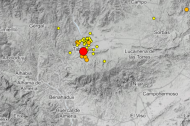 Mapa de terremotos en Tabernas del Instituto Geográfico Nacional.
