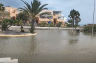 La zona costera de Vera Playa inundada de nuevo.La zona costera de Vera Playa inundada de nuevo. Imagen en redes sociales de Veraplayazul