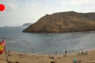La Playa de los Cocedores de Pulpí, en una imagen capturada en tiempo real.