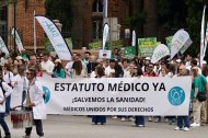 Facultativos en la manifestación de abril en Málaga.