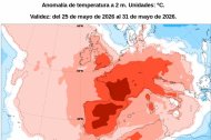 Mapa compartido por la Agencia Estatal de Meteorología con la previsión para las próximas jornadas