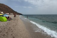 Imagen de La Fabriquilla, en las Salinas de Cabo de Gata, en la mañana del domingo 19 de julio.