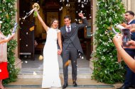 José María Oliva y María Esteve se casaron el 25 de julio en la Iglesia de San Sebastián y celebraron en Genoveses.