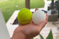 Fotografía del granizo que ha caído en el norte de la provincia.