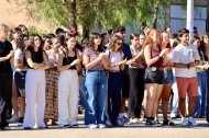 Concentración en la UAL en repulsa por el crimen de Claudia Tacoronte en México.