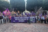 Movilización en Almería contra el reparto de competencias de violencia de género a Vox.