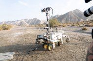 Pruebas en Tabernas de Charlie, el prototipo del rover marciano que se enviará a Marte en 2028.