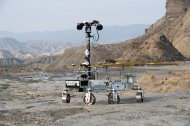 Charlie, el prototipo del Rosalind Franklin, sobre la superficie de Tabernas, en Almería.