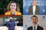 Verónica Victoria Márquez y Gabriel Aguilera (arriba); Pablo Román y Miguel Company (abajo), docentes e investigadores de la UAL finalistas de los premios nacionales de Enfermería.