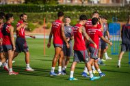 Día uno del Almería en la presente temporada con Pimienta y Álex Sola.
