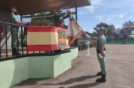Acto de celebración del primer centenario de la VIII Bandera Colón de La Legión, presidido por el general de brigada Moreno Arenas.