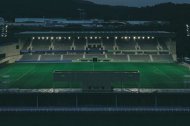 Vista aérea de el nuevo estadio de Zubieta, el Z7, que cumple su segunda temporada en la Liga Profesional.