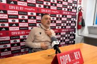 García Pimienta en la sala de prensa del Eliseo Pla.