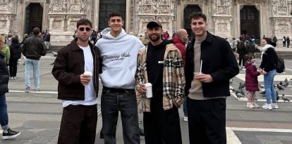 Embarba, Luna, Arnau Puigmal y Morcillo en la Catedral de Milán.