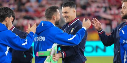 Andrés Fernández en la previa del Almería-Oviedo.