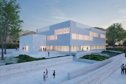 Imagen generadas por ordenador del futuro Centro Deportivo de Aguadulce.