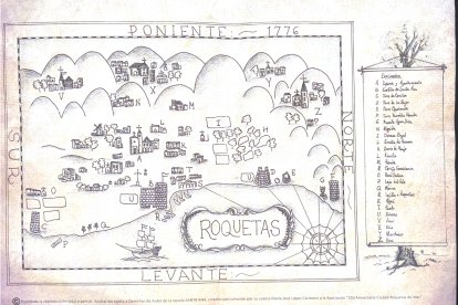 Mapa recreado por María José López Carmona del municipio de Roquetas de Mar en 1776.