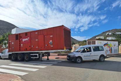 Grupo electrógeno colocado en Las Negras (Níjar).