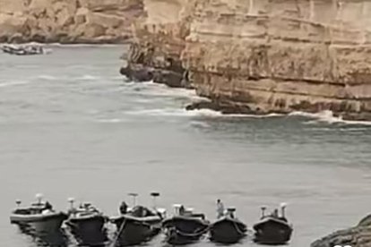 Algunas de las narcolanchas refugiadas en la Cala del Carnaje el pasado miércoles 4 de marzo.