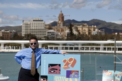 El cineasta almeriense Ian de la Rosa, en el Festival de Málaga, donde ha presentado ‘Iván & Hadoum’.
