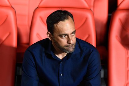 Fran Fernández aquel 21 de mayo de 2022. Su Alcorcón empataba a uno en Almería en un partido envuelto en polémica.