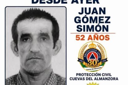 Imagen del desaparecido difundida por Protección Civil de Cuevas del Almanzora.