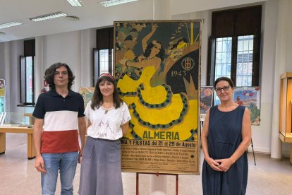 Sergio Fernández, Esther López y Pilar Rodríguez, del Archivo Municipal Adela Alcocer Martínez