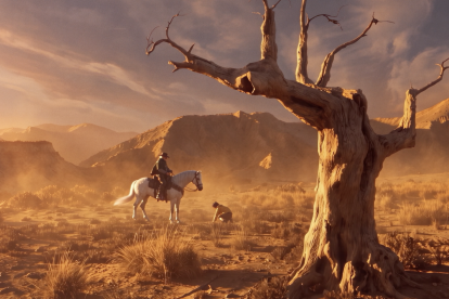 Fotograma de una secuencia del corto 'The Surrender' ambientada con referencias al Desierto de Tabernas.
