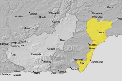El levante almeriense estará en alerta amarilla este jueves y viernes.
