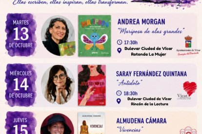 Detalle del cartel de las escritoras.
