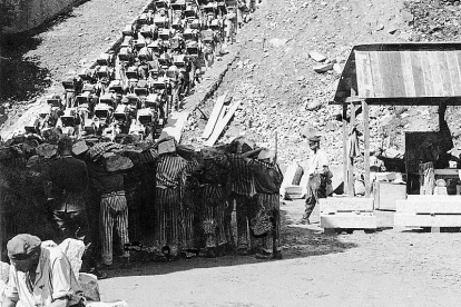 Escalera de la muerte de Mauthausen por la que pasaron algunos de los albojenses prisioneros.
