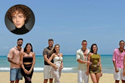 Una imagen de una edición de 'La isla de las tentaciones' junto a una foto del actor almeriense.
