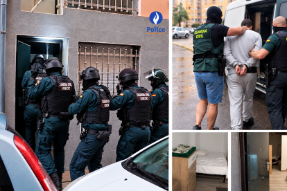 Montaje con fotogramas del vídeo publicado por la Guardia Civil del operativo en Almería.