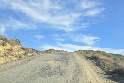 Estado de parte del camino de Royo Medina en una fotografía tomada por una vecina.