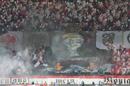 Una de las gradas del campo del Eintracht.