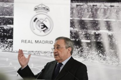 Florentino Pérez en rueda de prensa.
