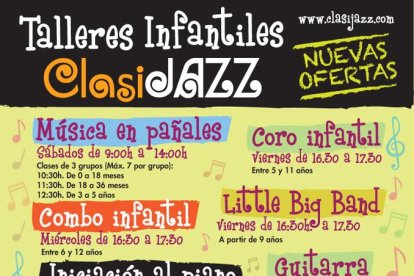 Cartel de Talleres Infantiles en Clasijazz.