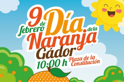 Cartel anunciador del Día de la Naranja en Gádor.