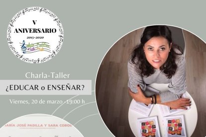 Cartel de la Charla a familias impartida por María José Padilla en Aula Creativa de Música.